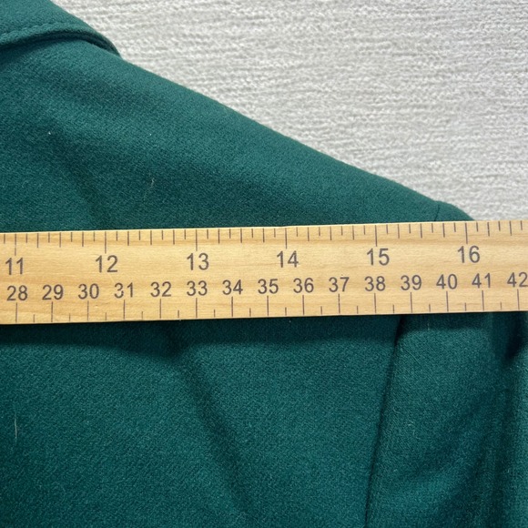 VTG Pendleton Petite Blazer Green Wool Classic Ornate Gold Button Down Women's 6 - Picture 7 of 11